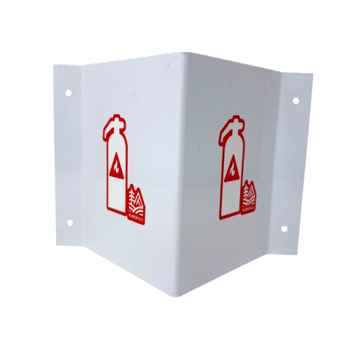 3-Way Projecting Wall Safety Sign: AED, Fire, First Aid Kit