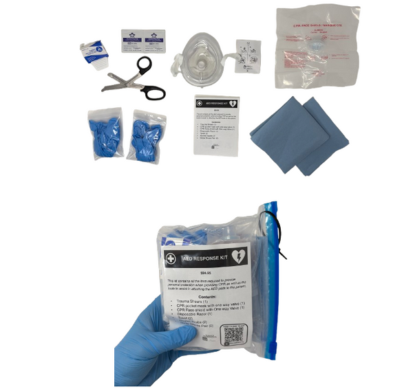 AED Response Kit: CPR and Defibrillator ready