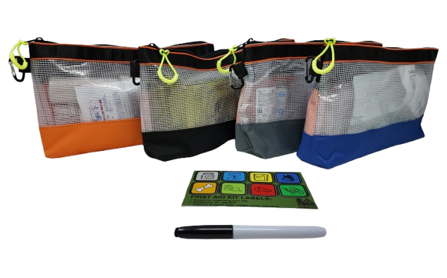 First Aid Organizer Pouches: Clear Zip set of 4 – wildmedkits