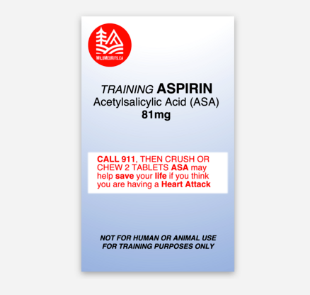 Simulated Aspirin/Acetylsalicylic acid (ASA) Training Medication