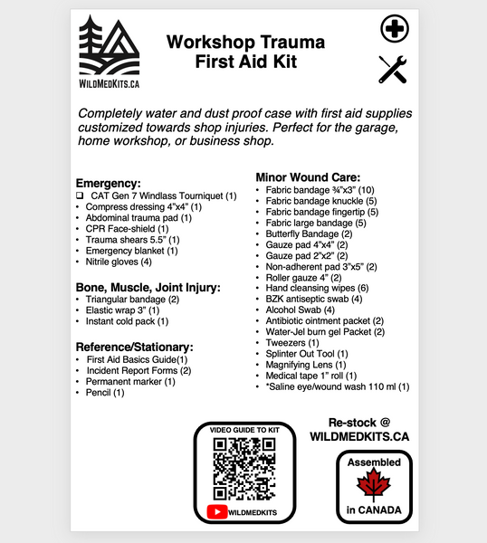 Workshop Trauma First Aid Kit