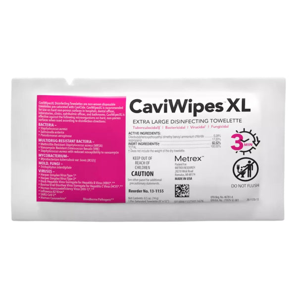 Caviwipes Disinfecting Towlette, Extra large Individually Packed
