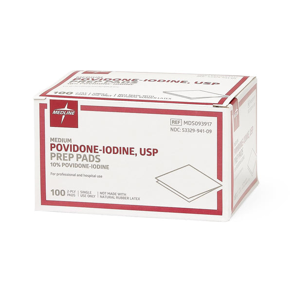 Povidone iodine PI 10% swabs (100/bx)