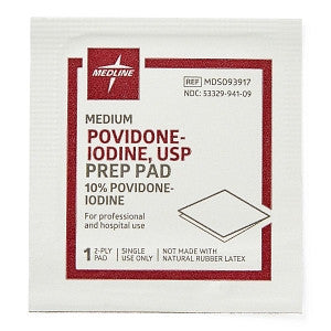 Povidone iodine PI 10% swabs (100/bx)