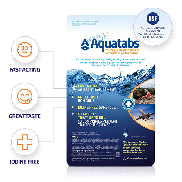 Aquatabs Water Purification Tablets (50 Pk)