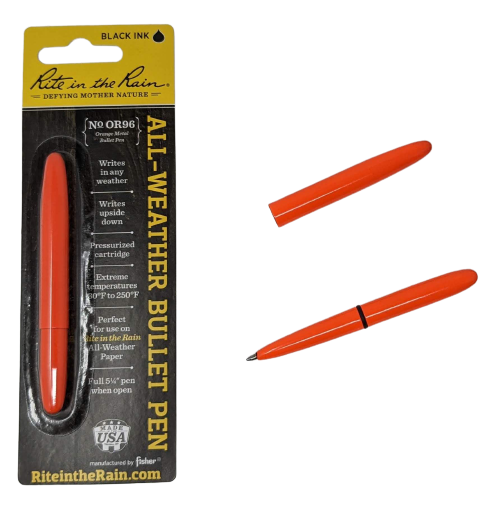 Metal Bullet Pen: Rite in the Rain (Orange)