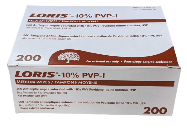 Povidone iodine PI 10% swabs (200/bx)