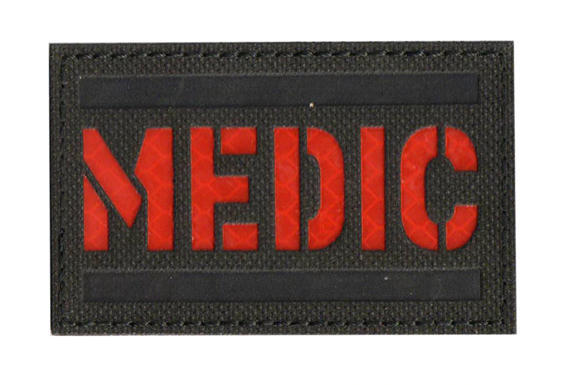 MEDIC reflective Velcro Patch: Black & Red