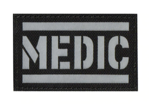 MEDIC reflective Velcro Patch: Black & White