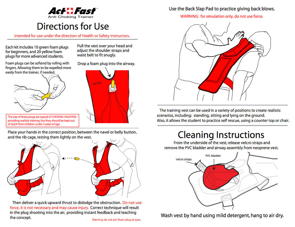 Act Fast Anti Choking Trainer, RED
