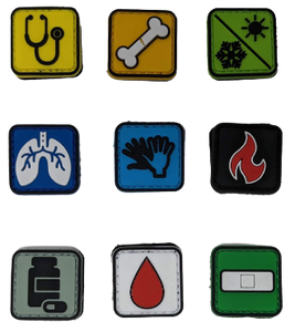 PVC Medical Organization Patches: Full Set of 9 Icon PVC Patches 1"x1"